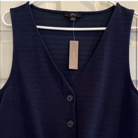J.CREW navy sleeveless tie top NWT - Picture 3 of 8
